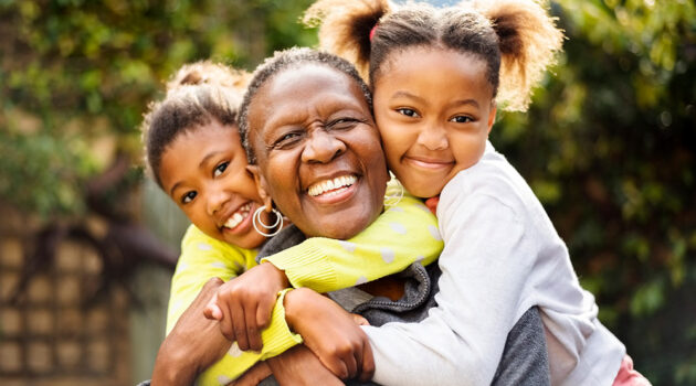 Grandma with two grand daughters.