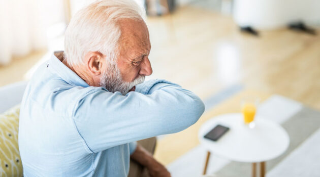 Man coughing.