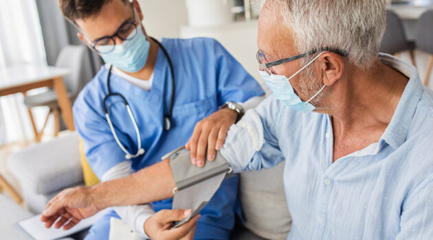 Doctor examining patient.