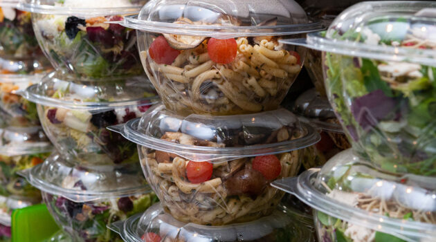 packed food in plastic.