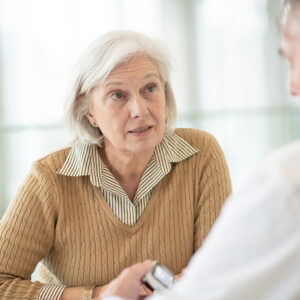 patient talking with doctor.